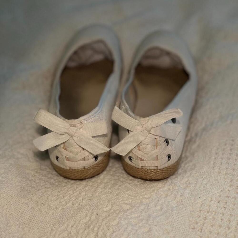 Ugg white canvas ballet flats